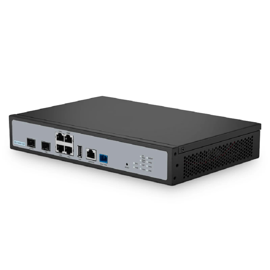 Refurb Squared OLT3000-1GP, Single-Port Mini GPON OLT with 1x 10G SFP+, 1x GPON/XG(S)PON Uplink Ports, 4x GE Downlink Ports, AC/DC Power Supply