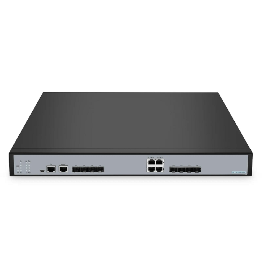 Refurb Squared OLT3611-04GP4S, Layer 3 Feature 4-Port GPON OLT with 10G SFP+ Uplink Ports, AC/DC Power Supply
