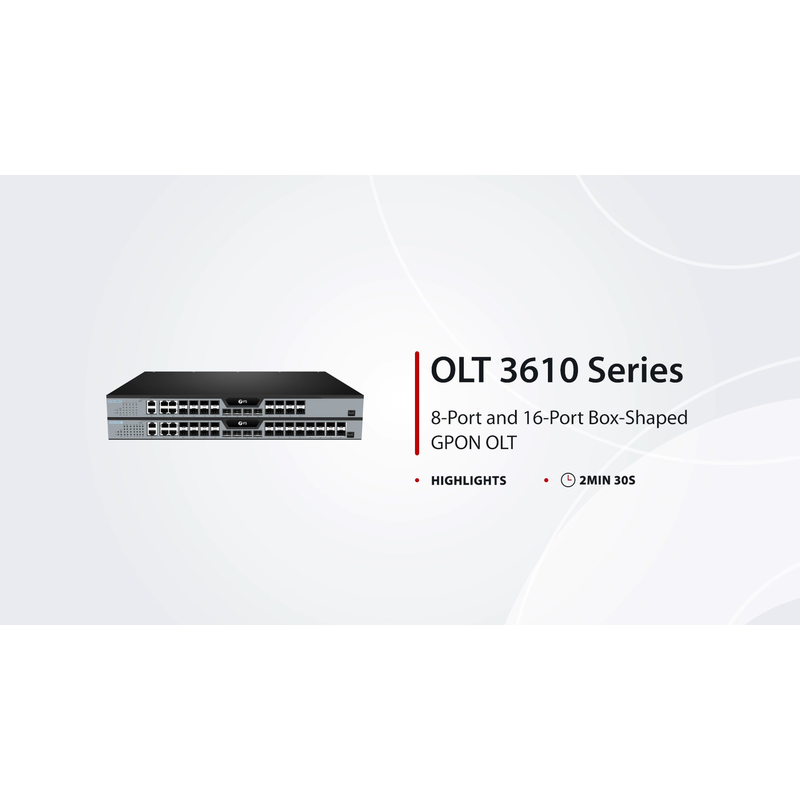 Refurb Squared OLT3610-08GP4S, Layer 3 Feature 8-Port GPON OLT with 10G SFP+ Uplink Ports, AC Power Supply, Broadcom Chip