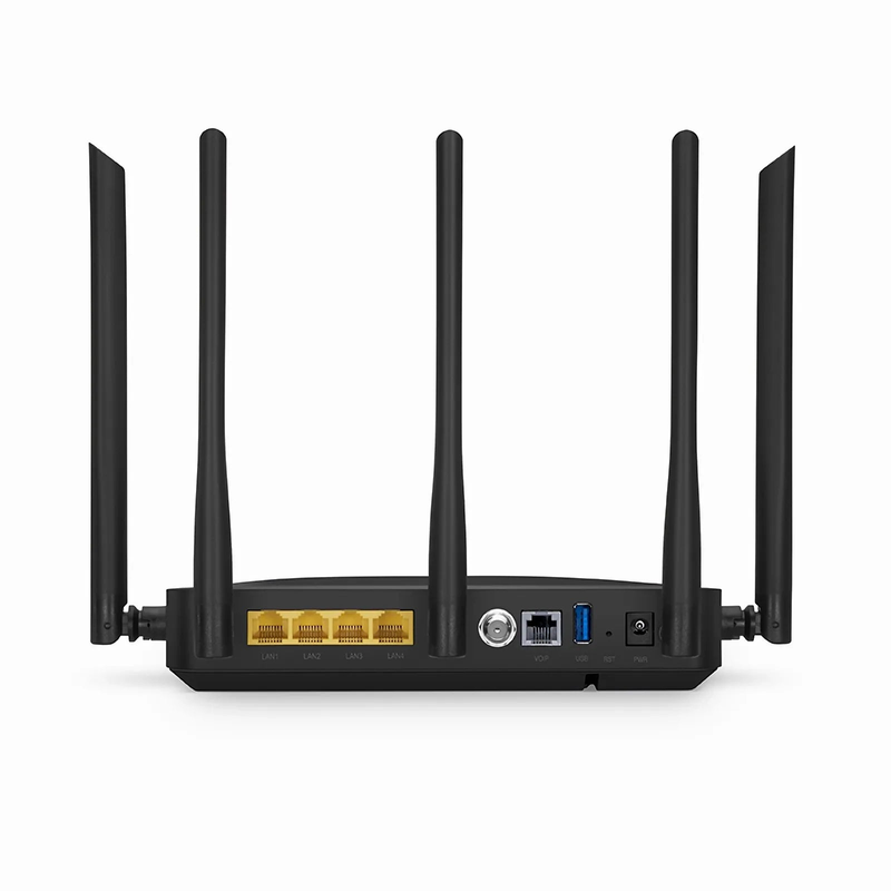 Refurb Squared ONU1911-4GVC-W, XPON (GPON+EPON) ONU, with 1x PON, SC/UPC, 4x GE, 1x POTS, 1x USB, 1x RF, and 5x External Antennas (3000M WiFi 6)