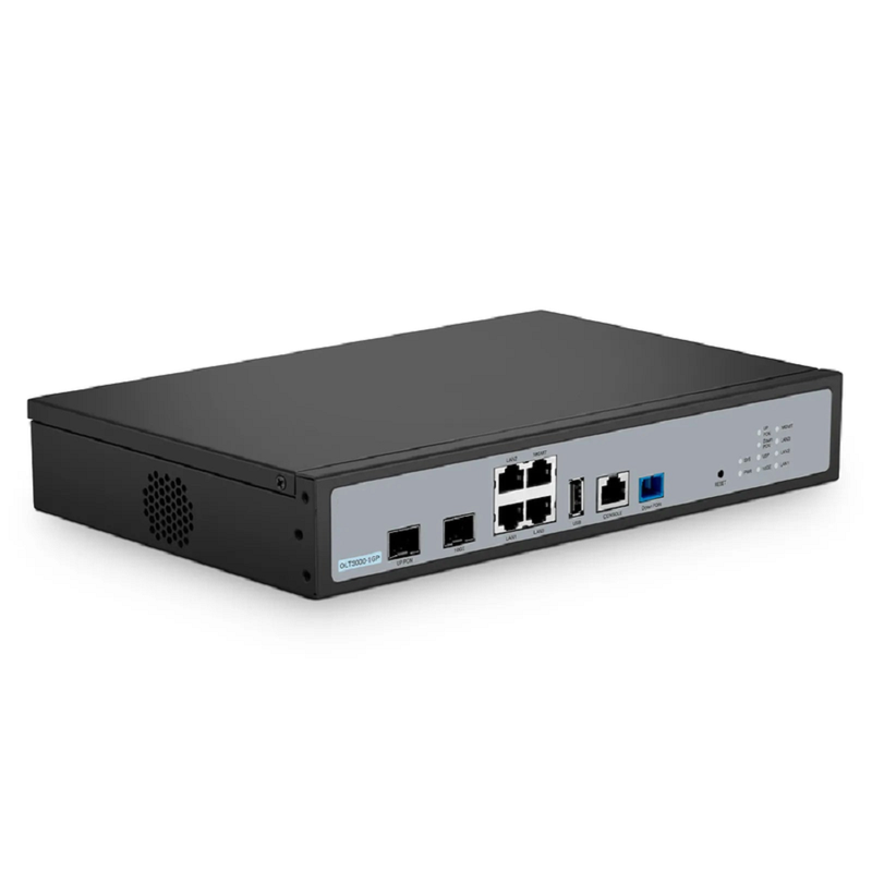 Refurb Squared OLT3000-1GP, Single-Port Mini GPON OLT with 1x 10G SFP+, 1x GPON/XG(S)PON Uplink Ports, 4x GE Downlink Ports, AC/DC Power Supply