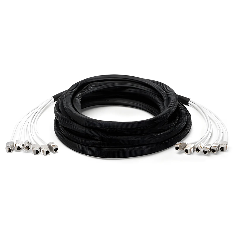 Refurb Squared 33ft (10m) 6 Jack to 6 Jack Cat6a Shielded (S/FTP) PVC CMR Pre-Terminated Copper Trunk Cable