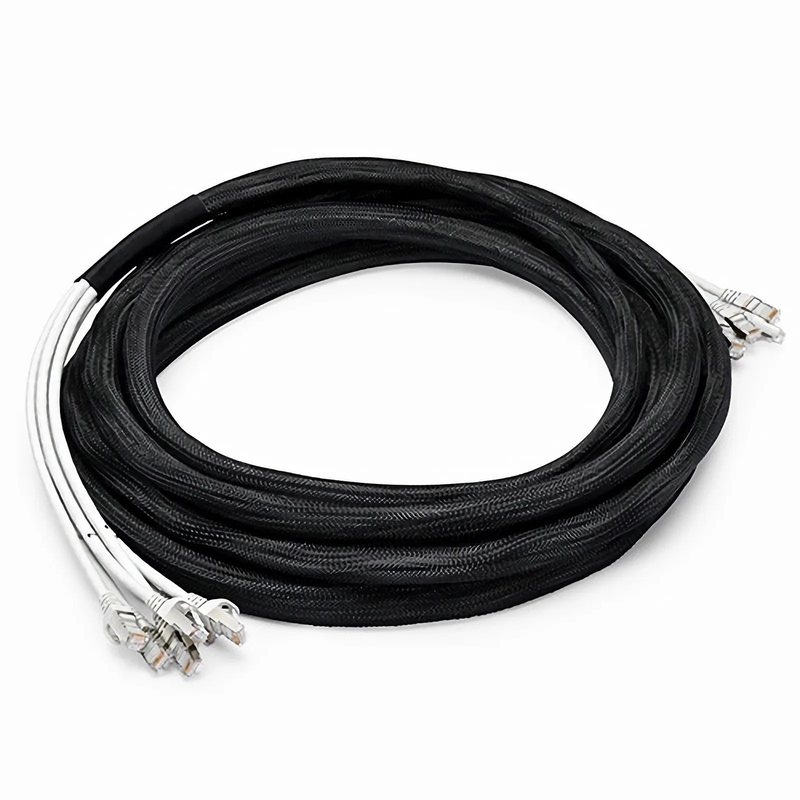 Refurb Squared 6.56ft (2m) 6 Plug to 6 Plug Cat6a Shielded (S/FTP) PVC CMR Pre-Terminated Copper Trunk Cable