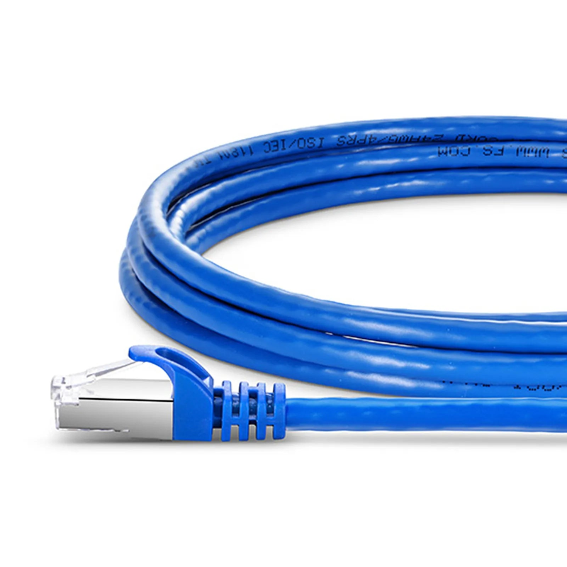 Refurb Squared 16ft (4.9m) Cat6a 26AWG Snagless Shielded (S/FTP) PVC CM Ethernet Network Patch Cable, Blue