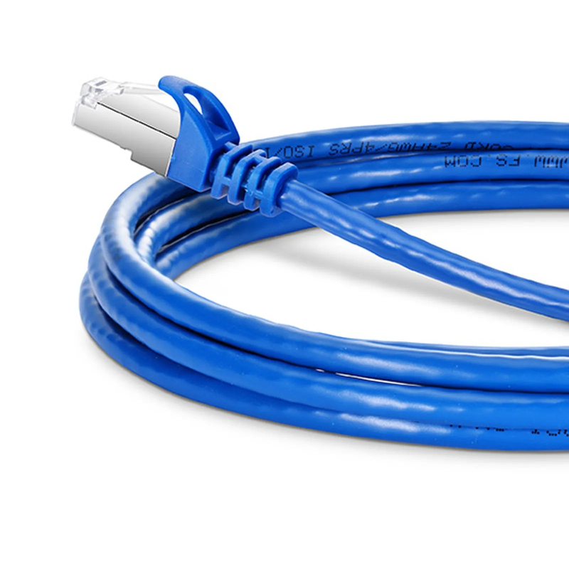 Refurb Squared 16ft (4.9m) Cat6a 26AWG Snagless Shielded (S/FTP) PVC CM Ethernet Network Patch Cable, Blue