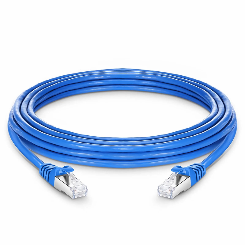 Refurb Squared 25ft (7.6m) Cat7 Snagless Shielded (S/FTP) PVC CM Ethernet Network Patch Cable, Blue