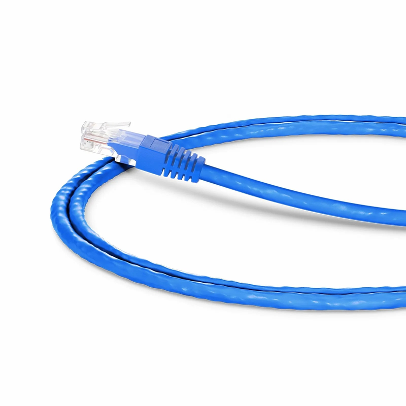 Refurb Squared 3ft (0.9m) 90 Degree Cat6 26AWG Snagless Unshielded (U/UTP) PVC CM Ethernet Network Patch Cable, RJ45 Right Angle UP Male to RJ45 Male, Blue