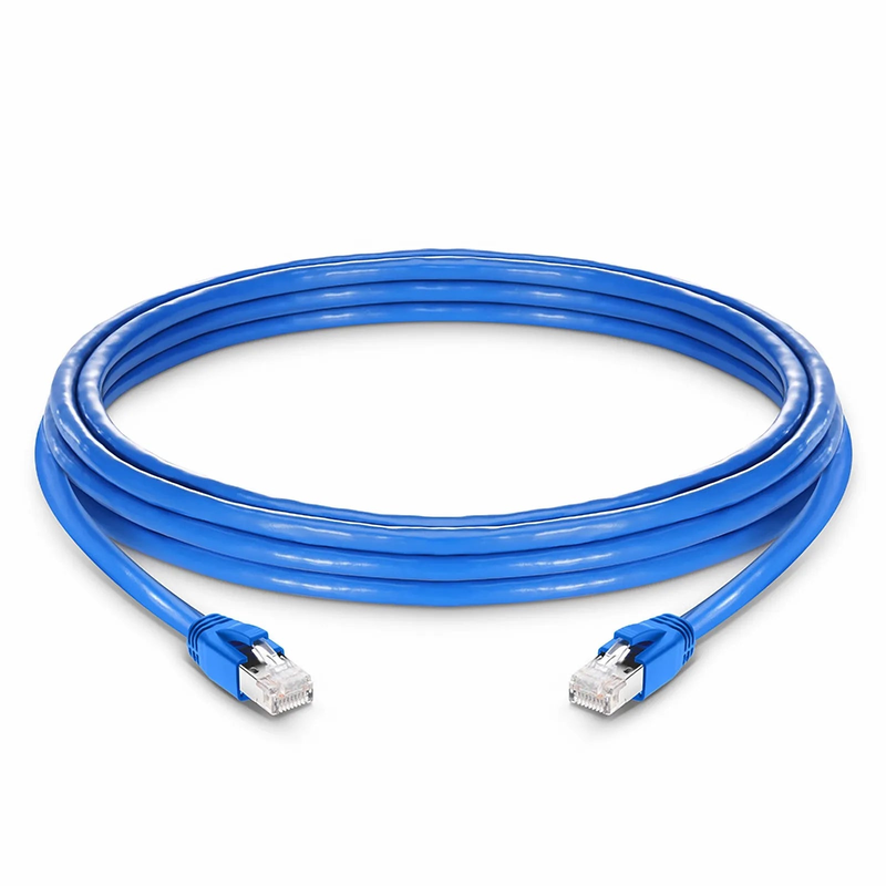 Refurb Squared 16ft (4.9m) Cat6a 23AWG Snagless Shielded (F/FTP) LSZH Ethernet Network Patch Cable, Blue