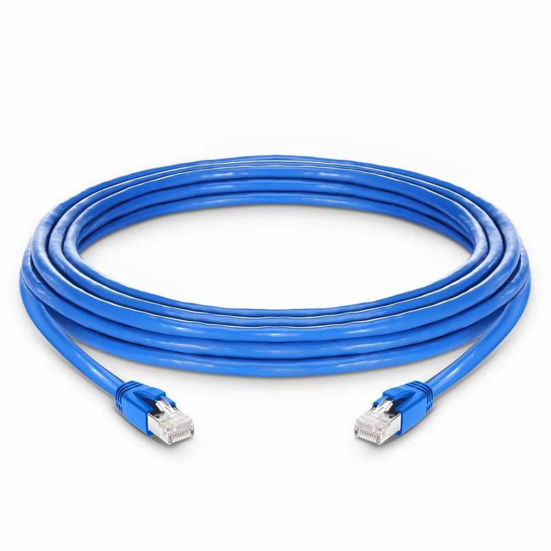 Refurb Squared 20ft (6.1m) Cat6a 23AWG Snagless Shielded (F/FTP) LSZH Ethernet Network Patch Cable, Blue