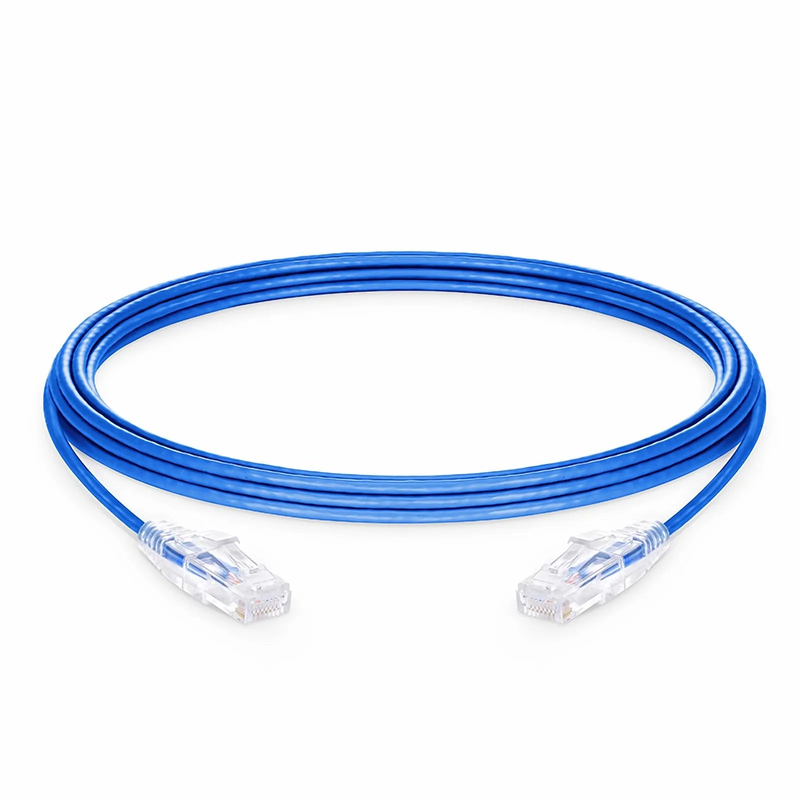 Refurb Squared 18ft (5.5m) Cat6a 28AWG Snagless Unshielded (U/UTP) CM/LSZH Small Diameter High-Flex Ethernet Network Patch Cable, Blue