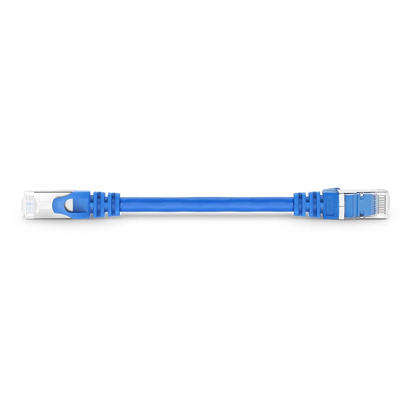 Refurb Squared 6in (0.15m) Cat6a 26AWG Snagless Shielded (S/FTP) PVC CM Ethernet Network Patch Cable, Blue, 24Pcs/pack