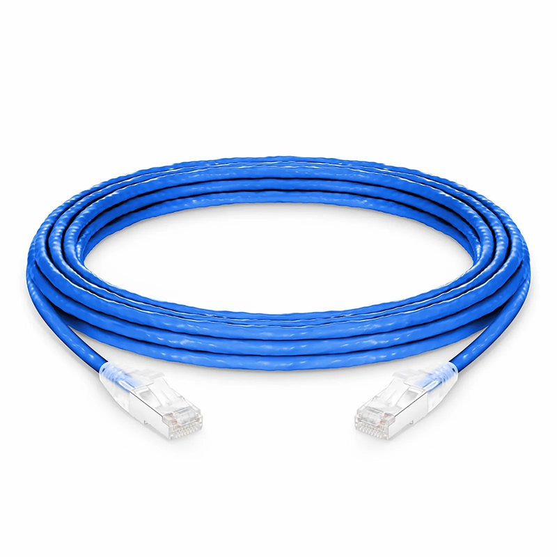Refurb Squared 25ft (7.6m) Cat6a 26AWG Snagless Shielded (S/FTP) LSZH Ethernet Network Patch Cable, Blue