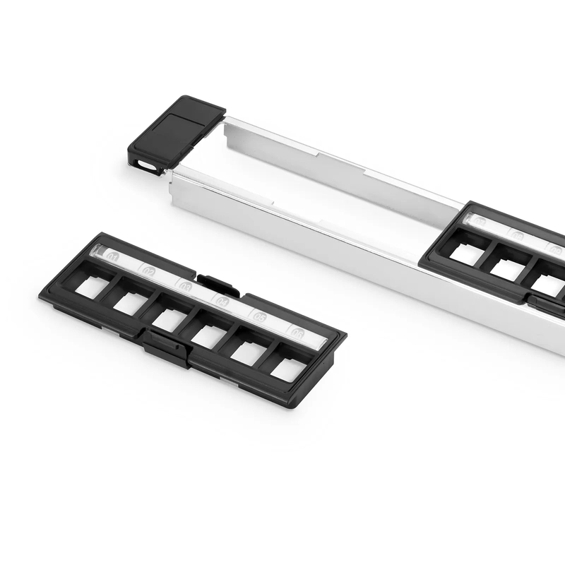 Refurb Squared FDMP Blank Shielded/UnShielded Recessed Patch Panel for Keystone Modules, 24-Port, 1RU, Cable Management Bar Included, Black