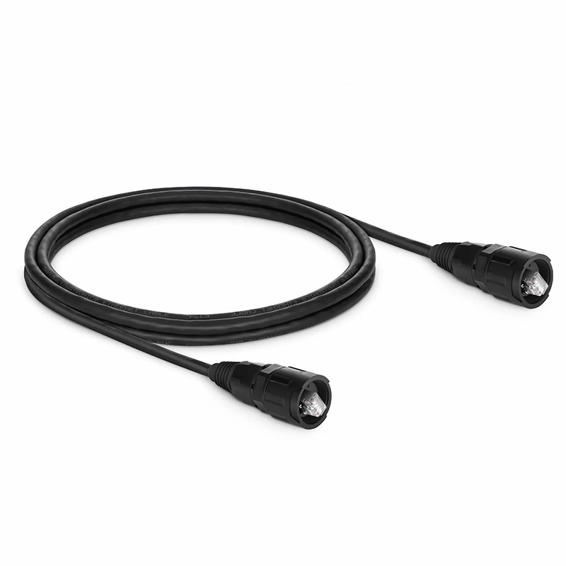 Refurb Squared 6.6ft (2m) Industrial Cat6 Non-booted Shielded (SFTP) PVC IP65 Ethernet Network Patch Cable, Black