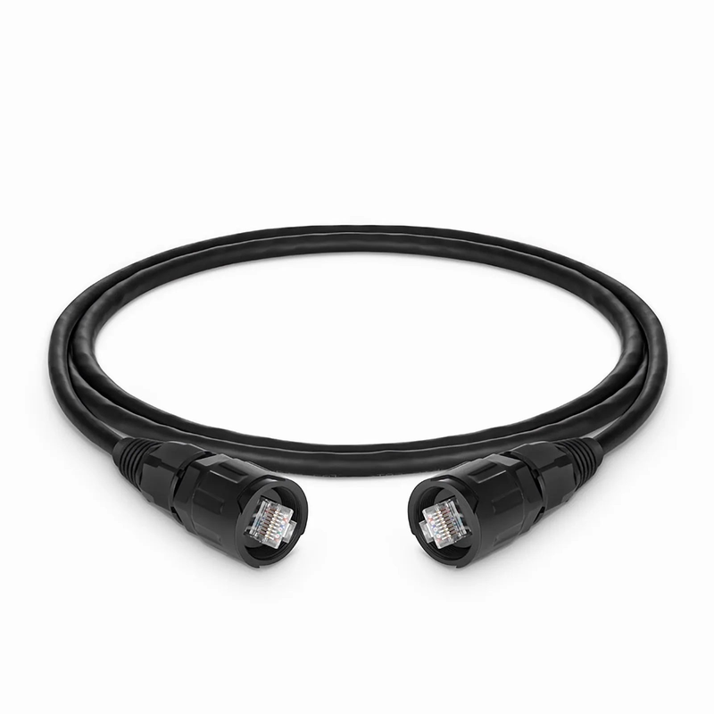 Refurb Squared 3.3ft (1m) Industrial Cat6 Non-booted Shielded (SFTP) PVC IP65 Ethernet Network Patch Cable, Black