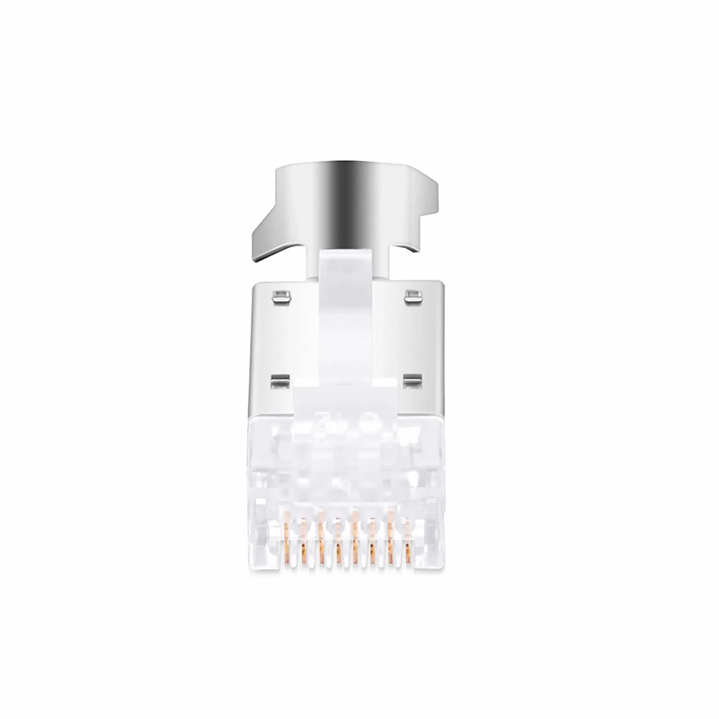 Refurb Squared Cat5e RJ45 Pass Through Modular Plugs, Shielded Network Connectors for 24AWG Twisted Pair Solid or Stranded Cable (50/Pack)
