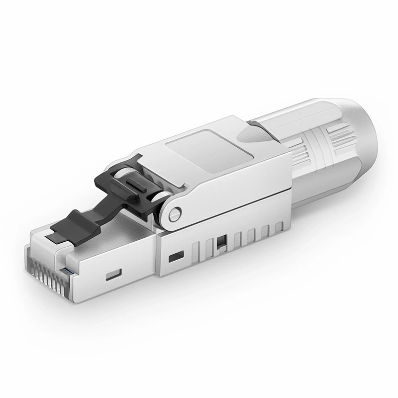 Refurb Squared Cat5e/Cat6/Cat6a RJ45 Tool-Free Modular Plugs, Shielded Network Connectors for 23~26AWG Twisted Pair Solid or Stranded Cable (10/Pack)