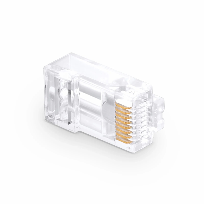 Refurb Squared Cat6 RJ45 Pass Through Modular Plugs, Unshielded Network Connectors for 24AWG Twisted Pair Solid or Stranded Cable (50/Pack)