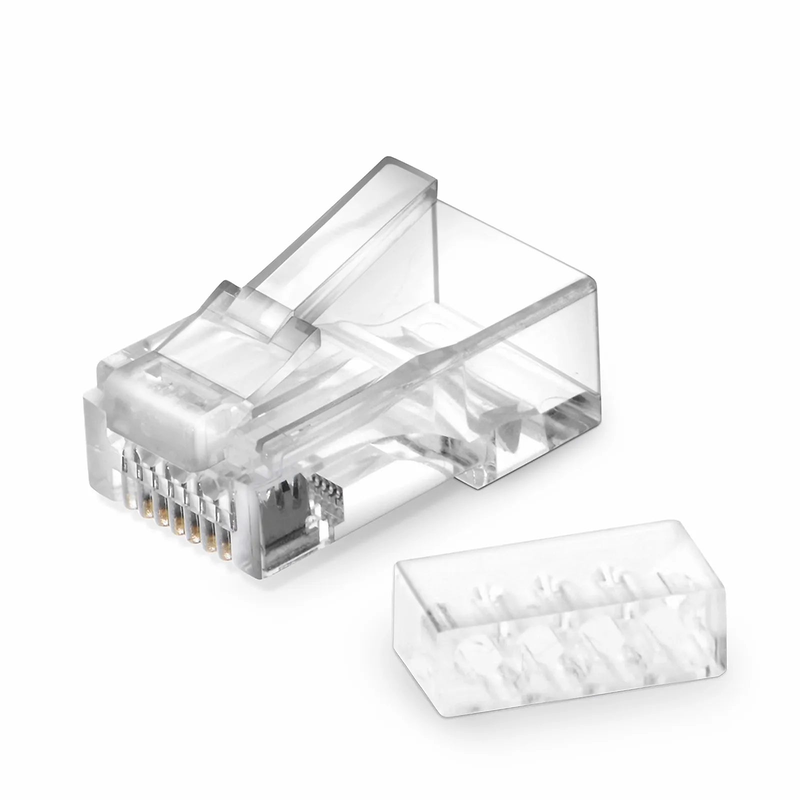Refurb Squared Cat6 RJ45 Standard Modular Plugs (Two-Piece Suit), Unshielded Network Connectors for 23~24AWG Twisted Pair Solid or Stranded Cable (50/Pack)