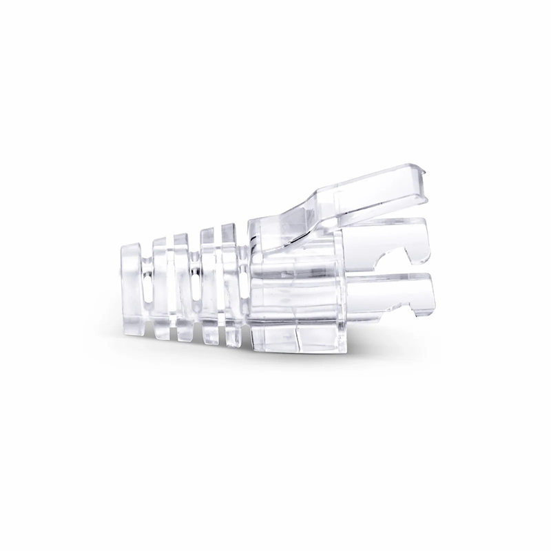 Refurb Squared Cat6 RJ45 Strain Relief Boots, 6.0-6.5mm OD for Cat6 UTP 23~24AWG, F/UTP 26AWG Ethernet Network Cable, Transparent, 50PCS/Pack