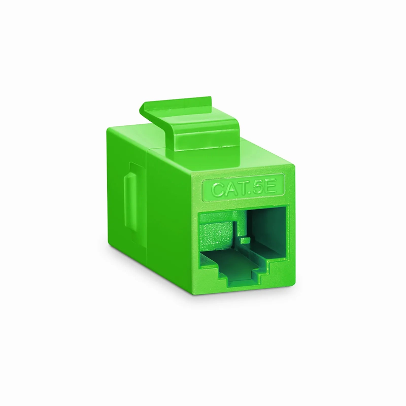 Refurb Squared Cat5e Keystone RJ45 Coupler, Unshielded, Female to Female Insert Inline Coupler - Green (12pcs/Pack)