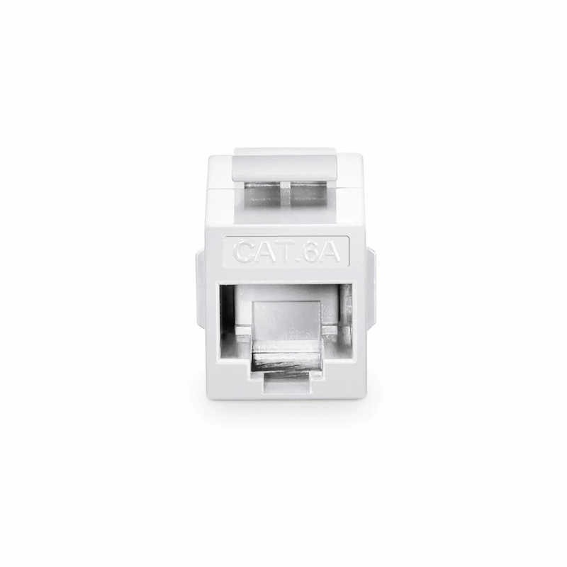 Refurb Squared Cat6a Keystone RJ45 Coupler, Unshielded, Female to Female Insert Inline Coupler - White (12pcs/pack)