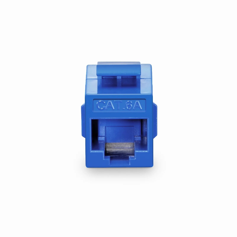 Refurb Squared Cat6a Keystone RJ45 Coupler, Unshielded, Female to Female Insert Inline Coupler - Blue (12pcs/Pack)