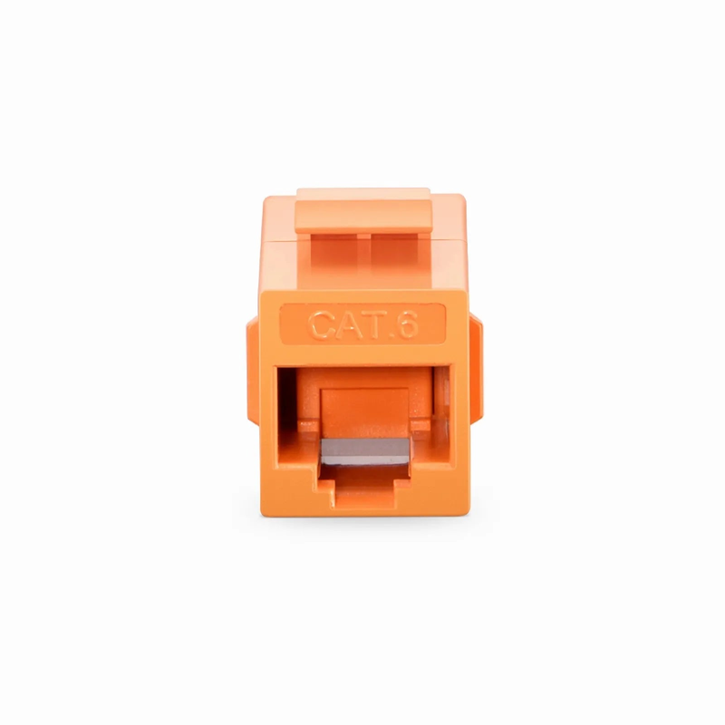 Refurb Squared Cat6 Keystone RJ45 Coupler, Unshielded, Female to Female Insert Inline Coupler - Orange (12pcs/pack)