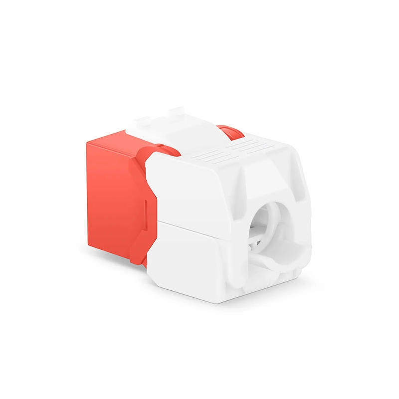 Refurb Squared Cat6 RJ45 (8P8C) Unshielded Toolless Keystone Jack Module, Red (10 pcs/Pack)