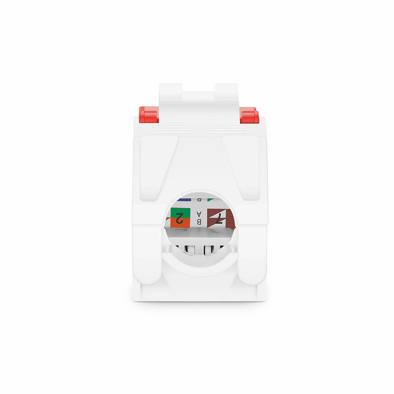 Refurb Squared Cat6 RJ45 (8P8C) Unshielded Toolless Keystone Jack Module, Red (10 pcs/Pack)