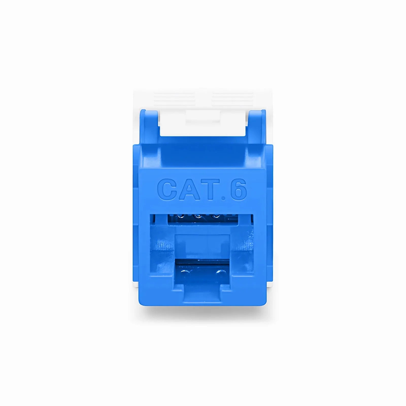 Refurb Squared Cat6 RJ45 (8P8C) Unshielded Toolless Keystone Jack Module, Blue (10 pcs/Pack)