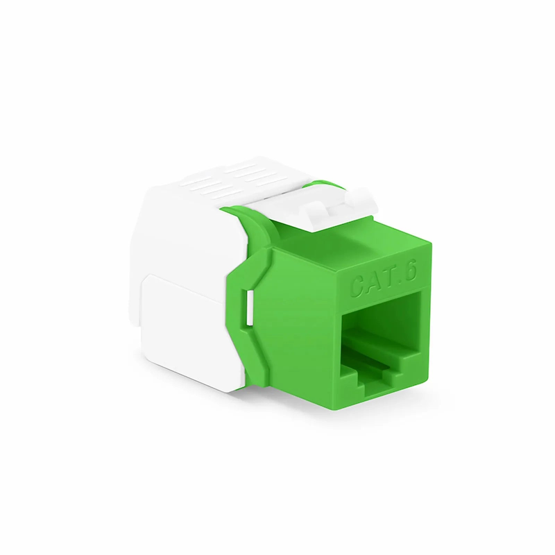 Refurb Squared Cat6 RJ45 (8P8C) Unshielded Toolless Keystone Jack Module, Green (10 pcs/Pack)