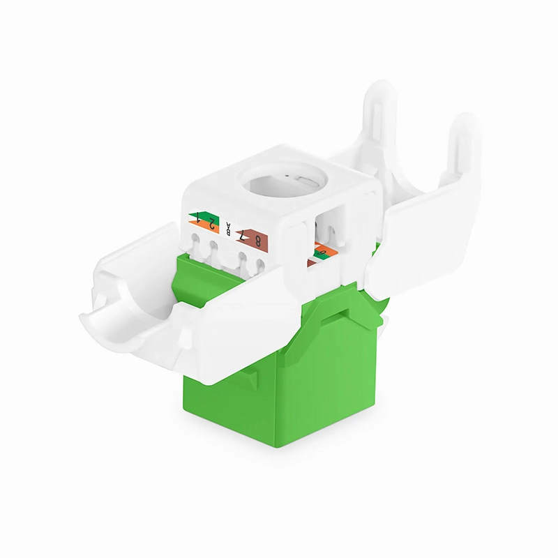Refurb Squared Cat6 RJ45 (8P8C) Unshielded Toolless Keystone Jack Module, Green (10 pcs/Pack)