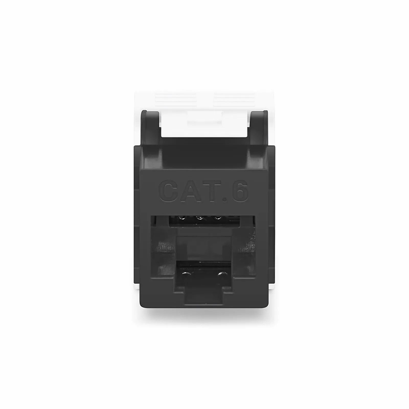 Refurb Squared Cat6 RJ45 (8P8C) Unshielded Toolless Keystone Jack Module, Black (10 pcs/Pack)