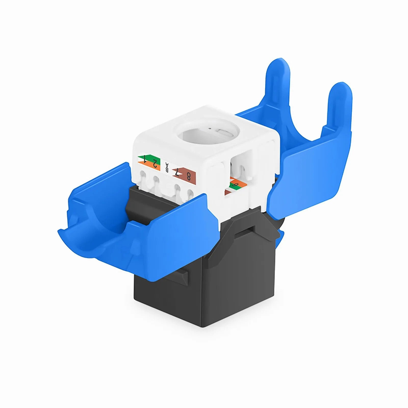 Refurb Squared Cat6a RJ45 (8P8C) Unshielded Toolless Keystone Jack Module, Black (10 pcs/Pack)