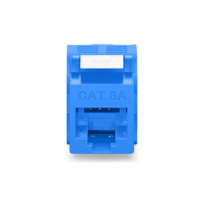 Refurb Squared Cat6a RJ45 (8P8C) Unshielded Toolless Keystone Jack Module, Blue (10 pcs/Pack)