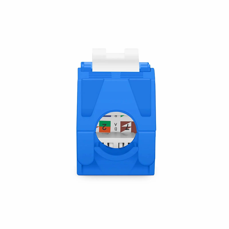 Refurb Squared Cat6a RJ45 (8P8C) Unshielded Toolless Keystone Jack Module, Blue (10 pcs/Pack)