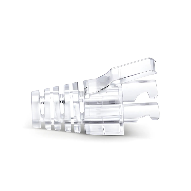 Refurb Squared Cat5e RJ45 Strain Relief Boots, 5.8mm OD for Cat5e UTP 24AWG, F/UTP 26AWG Ethernet Network Cable, Transparent, 50PCS/Pack