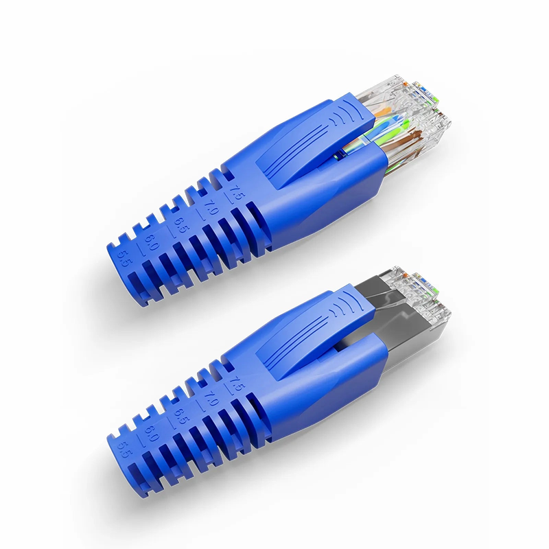 Refurb Squared DIY RJ45 Strain Relief Boots, 5.5-7.5 mm OD for Cat5e/Cat6/Cat6a/Cat7/Cat8 Ethernet Cables, Blue, 50PCS/Pack