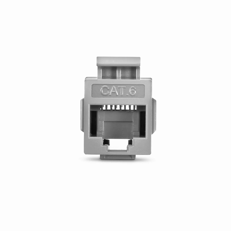 Refurb Squared Cat6 Keystone RJ45 Coupler, Unshielded, Female to Female Insert Inline Coupler - Gray (12pcs/Pack)