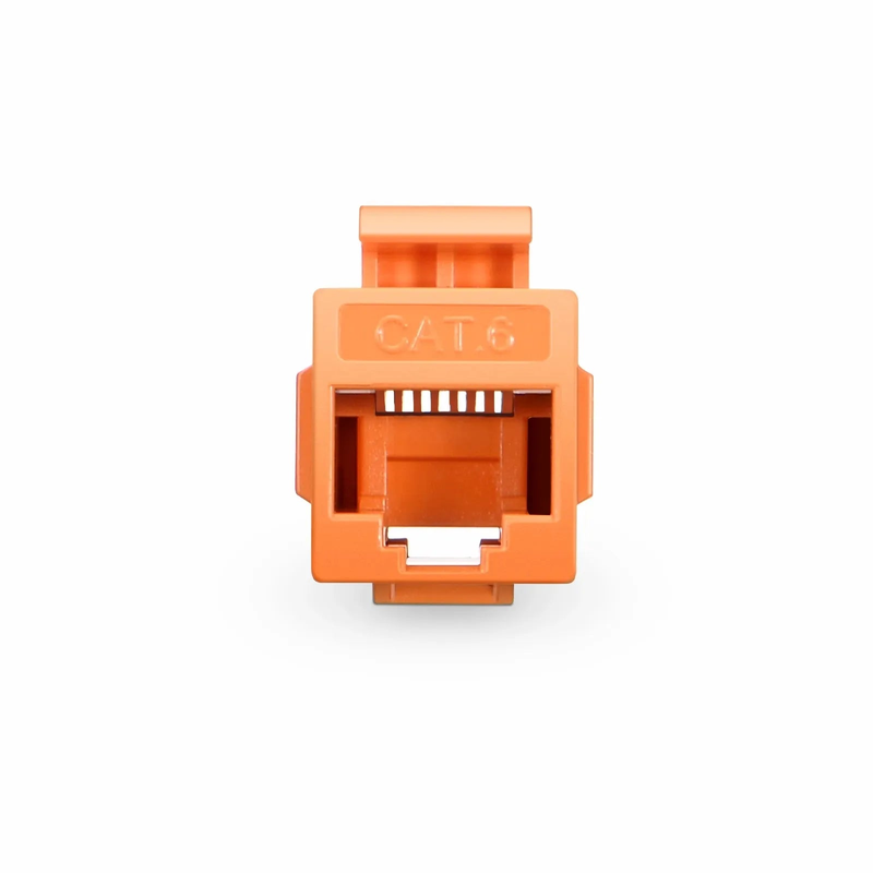 Refurb Squared Cat6 Keystone RJ45 Coupler, Unshielded, Female to Female Insert Inline Coupler - Orange (12pcs/pack)