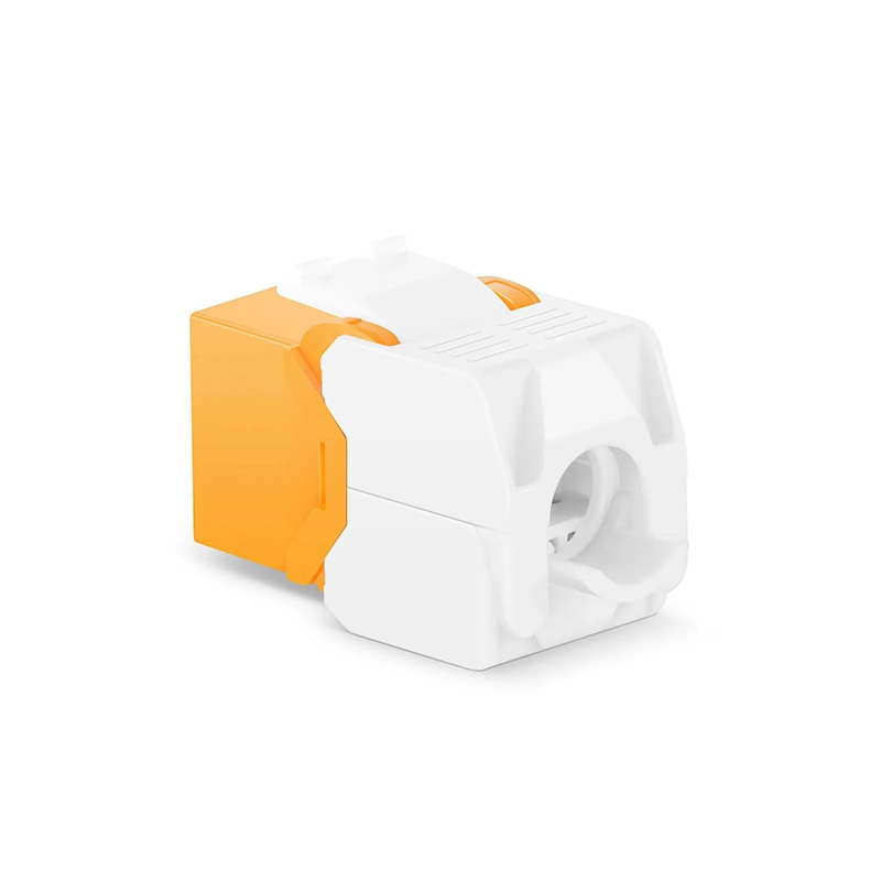 Refurb Squared Cat6 RJ45 (8P8C) Unshielded Toolless Keystone Jack Module, Orange (10 pcs/Pack)