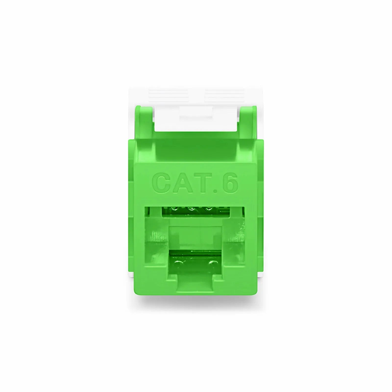 Refurb Squared Cat6 RJ45 (8P8C) Unshielded Toolless Keystone Jack Module, Green (10 pcs/Pack)