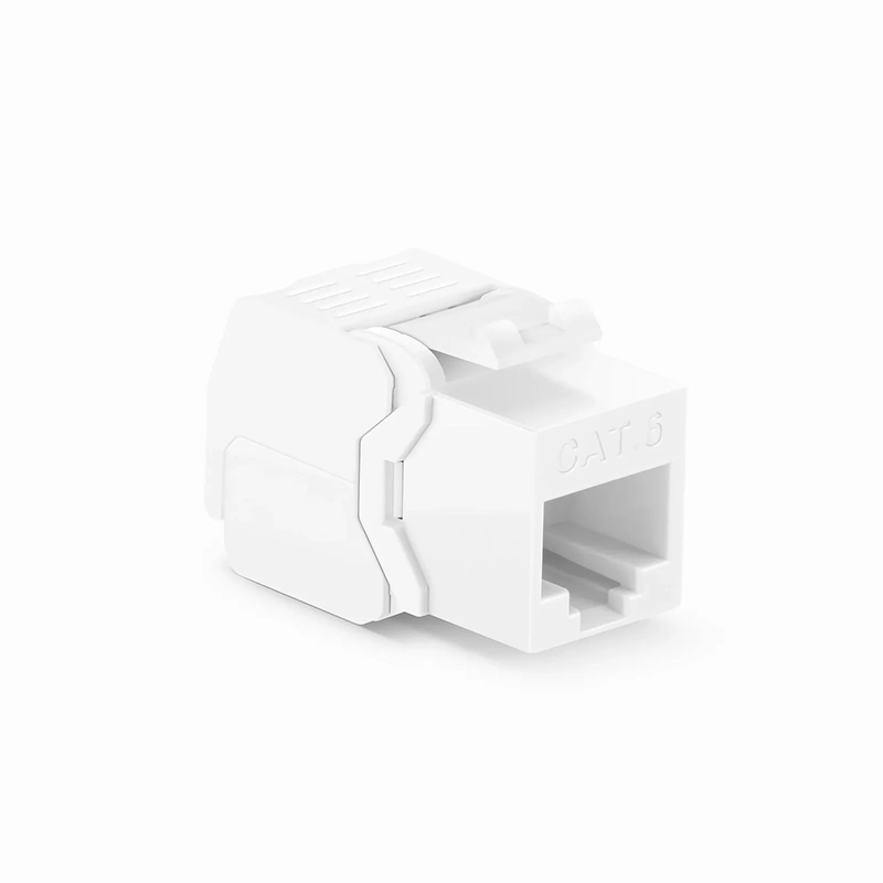 Refurb Squared Cat6 RJ45 (8P8C) Unshielded Toolless Keystone Jack Module, White (10 pcs/Pack)