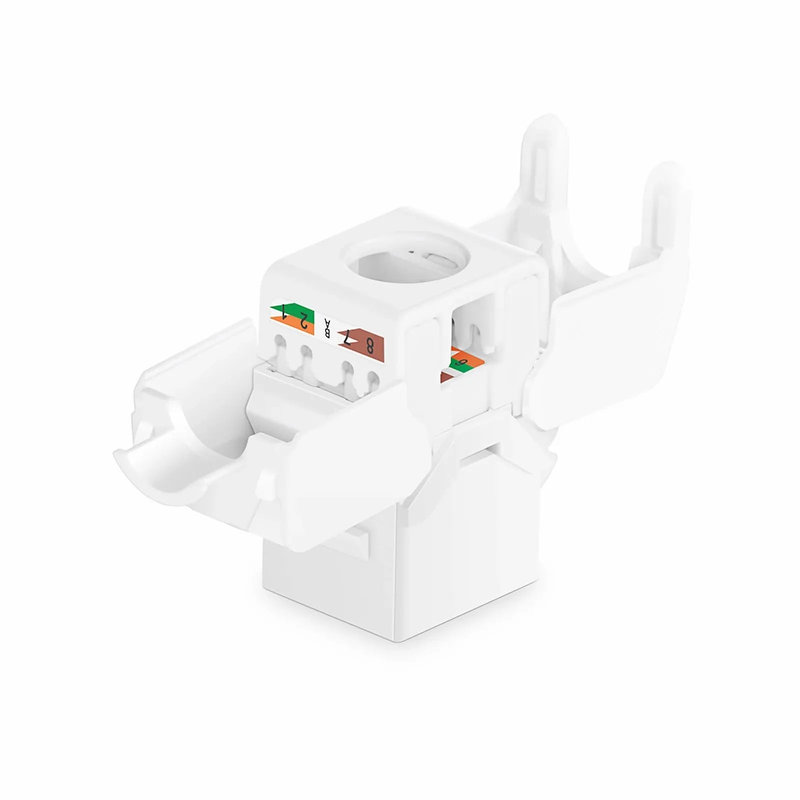 Refurb Squared Cat6 RJ45 (8P8C) Unshielded Toolless Keystone Jack Module, White (10 pcs/Pack)