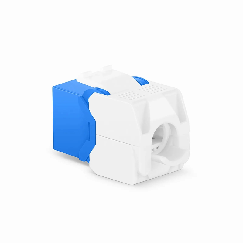 Refurb Squared Cat6 RJ45 (8P8C) Unshielded Toolless Keystone Jack Module, Blue (10 pcs/Pack)