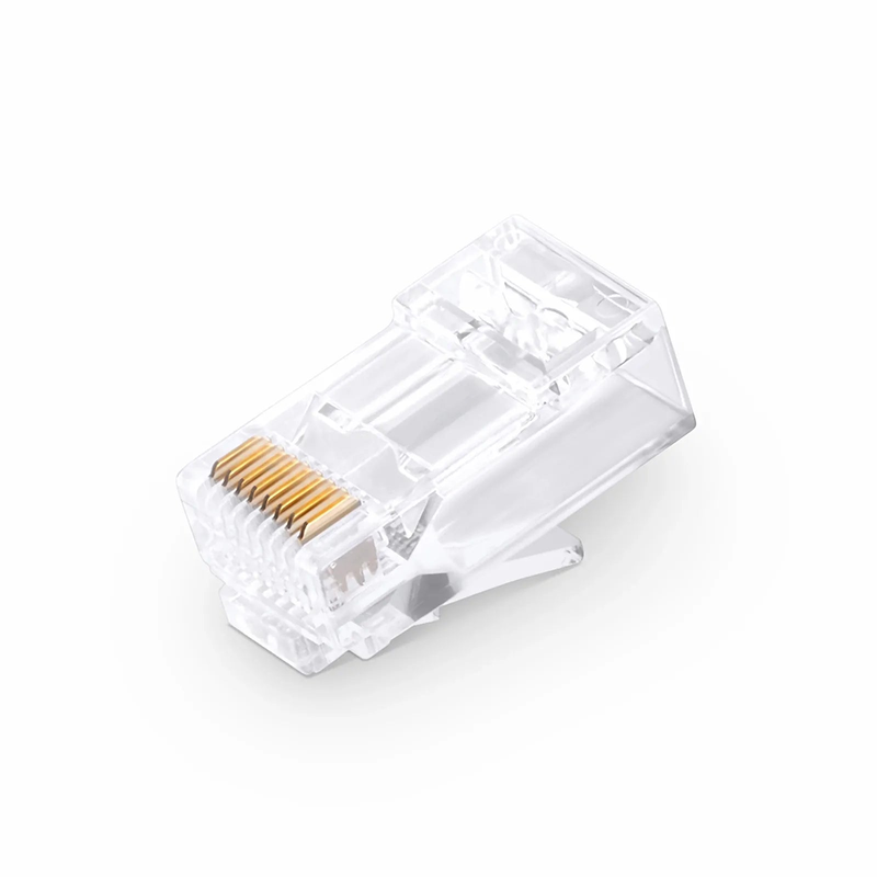 Refurb Squared Cat6 RJ45 Pass Through Modular Plugs, Unshielded Network Connectors for 24AWG Twisted Pair Solid or Stranded Cable (50/Pack)