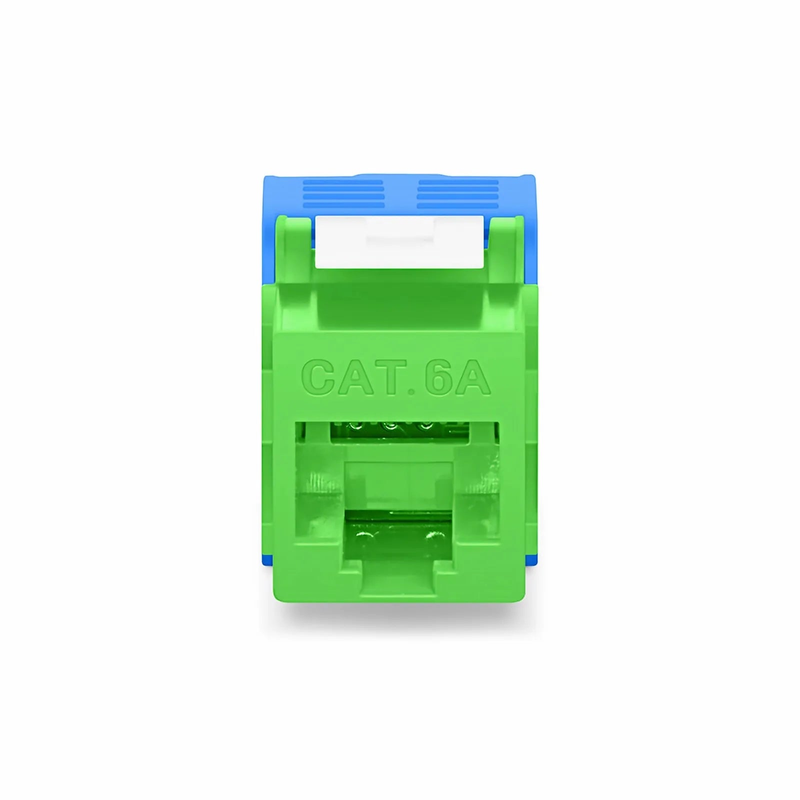 Refurb Squared Cat6a RJ45 (8P8C) Unshielded Toolless Keystone Jack Module, Green (10 pcs/Pack)