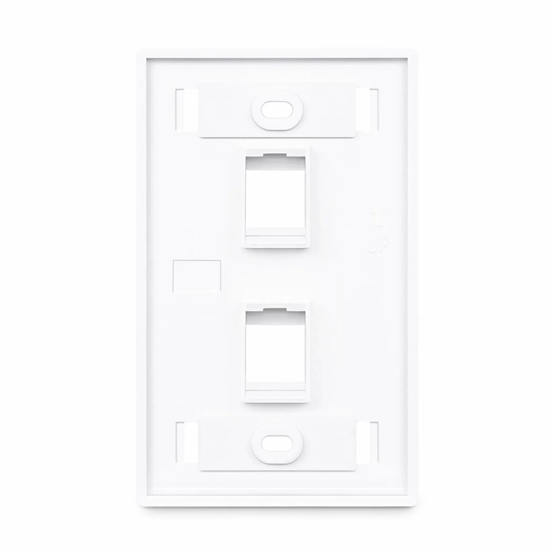 Refurb Squared Single Gang Keystone Faceplate, Label Pockets, 2 Ports, White, 4.49'' x 2.76''