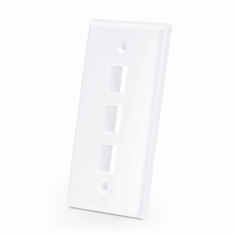 Refurb Squared Three Ports Keystone Single Gang Wall Plate